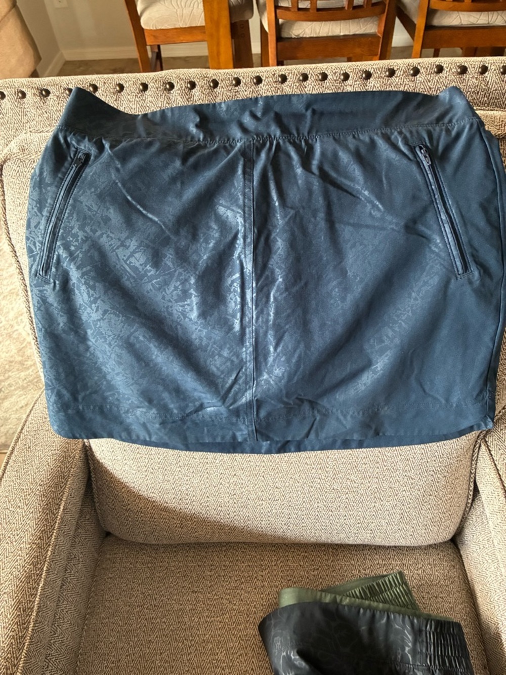 Orvis Navy Blue Water-Resistant Skort with Zipper Pockets